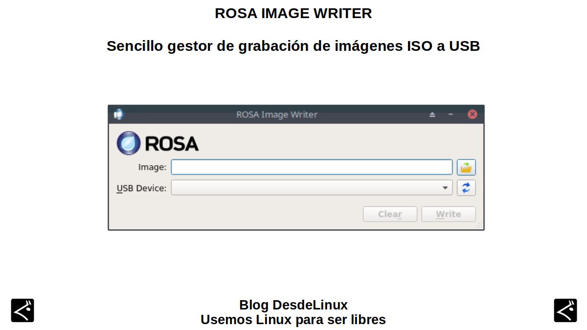 ROSA Image Writer: Sencillo gestor de grabación de imágenes ISO a USB