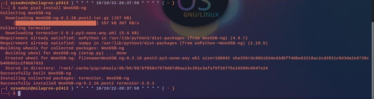 Instalación y uso de WoeUSB-ng sobre GNU/Linux - 1
