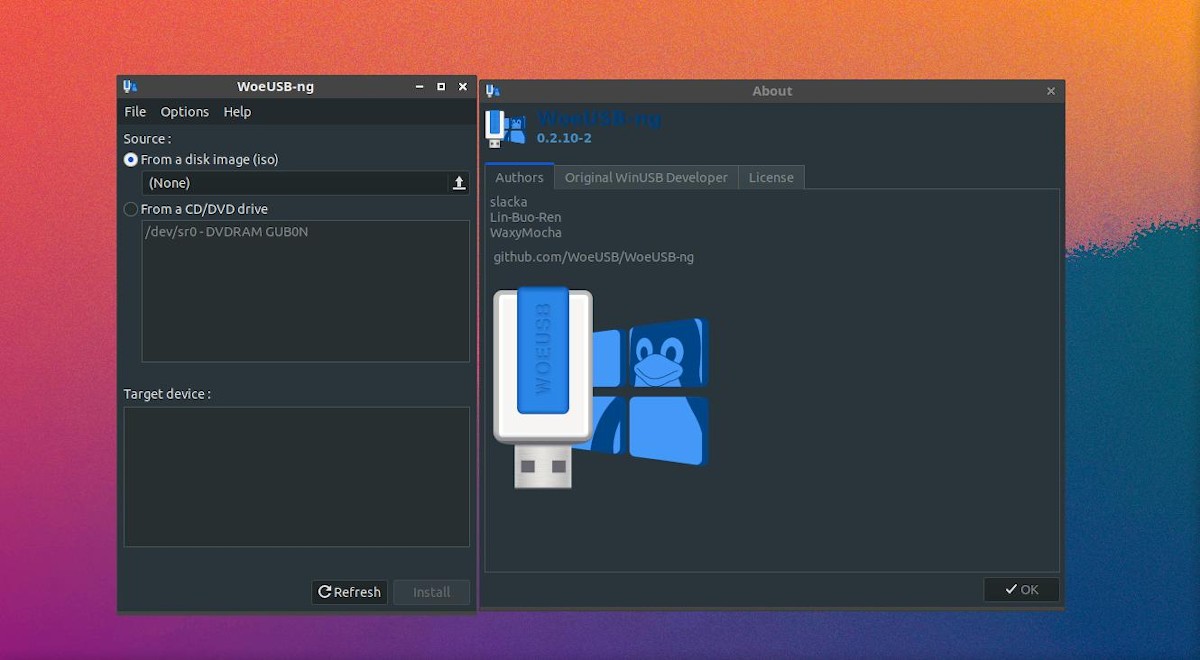 WoeUSB-ng: Gestor de USB booteables de Windows desde Linux