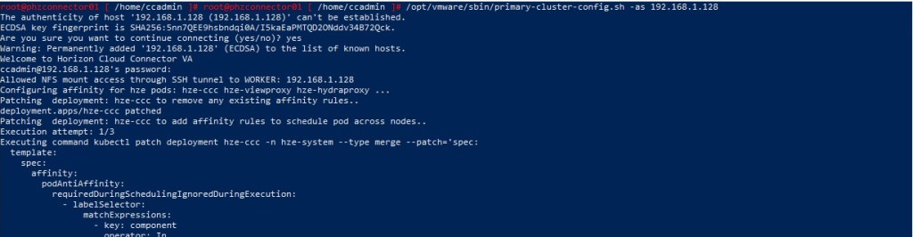 horizon cloud connector cluster