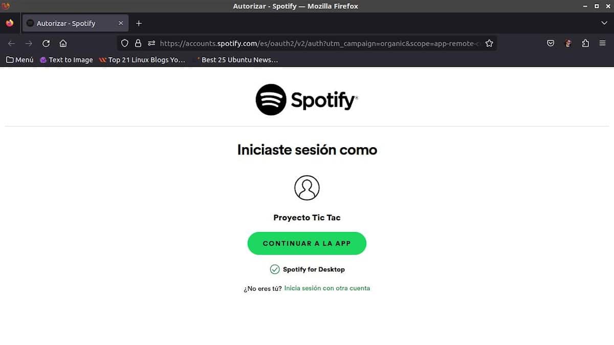 Spotify sobre Linux - Pantallazo 4