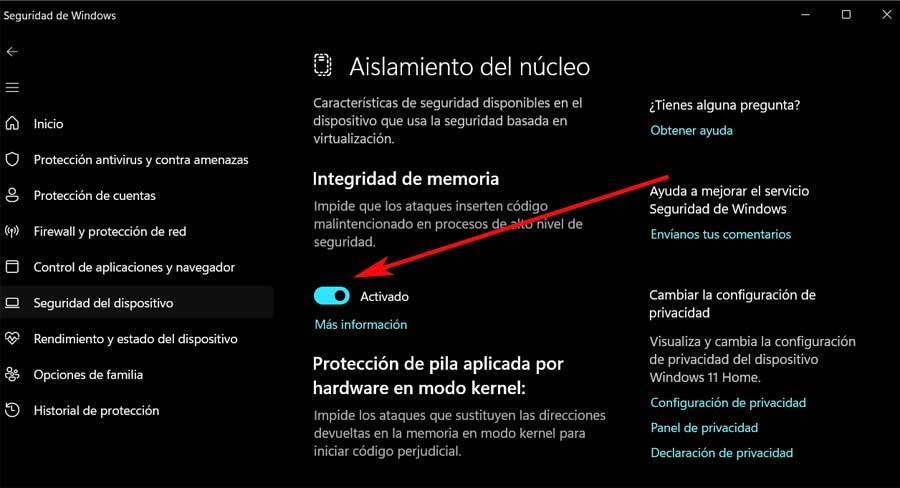 Integridad de memoria