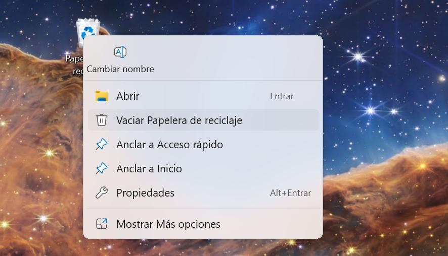Vaciar papelera reciclaje
